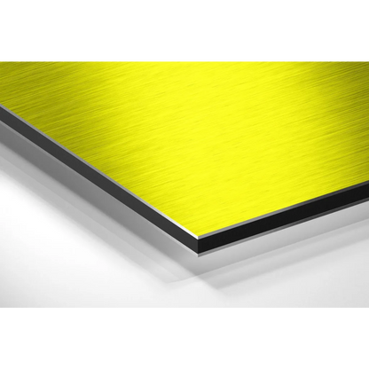 Vibrant yellow brushed aluminium dibond wall art panel