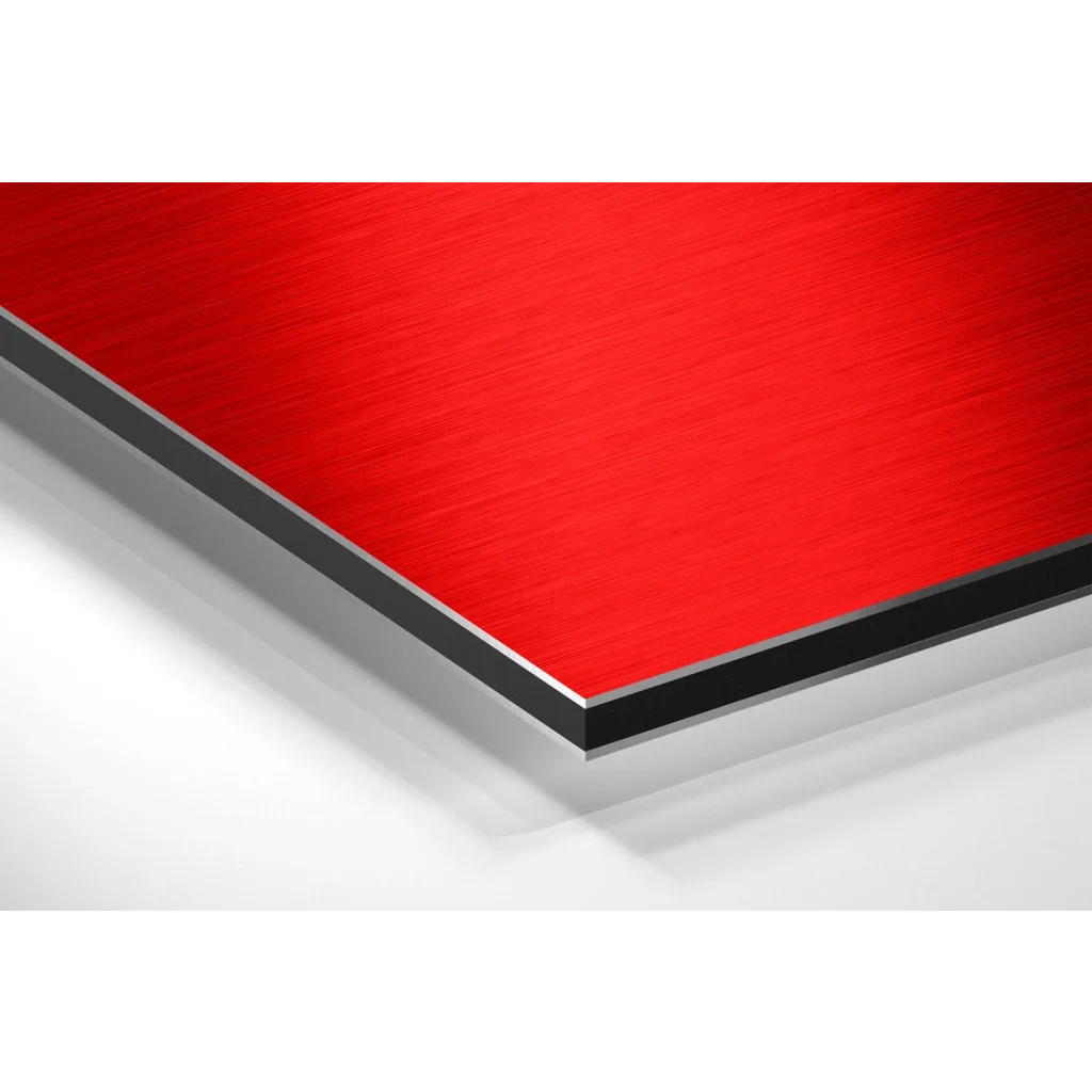 Glass Wall Art Vibrant red brushed aluminium dibond panel with sleek black edge