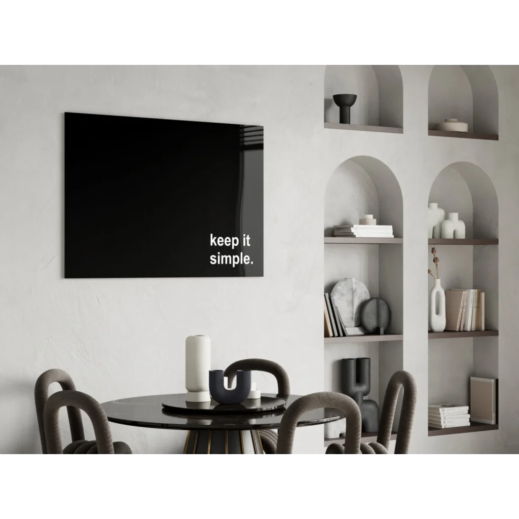 Keep it simple black glass wall art for modern homes