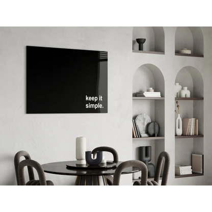 Keep it simple black glass wall art for modern homes