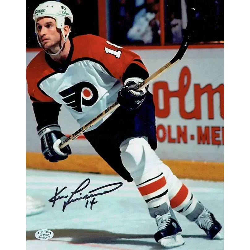 Ken Linseman Philadelphia Flyers signed 8x10 photo of a hockey player on ice