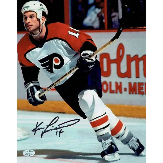 Ken Linseman Philadelphia Flyers signed 8x10 photo of a hockey player on ice