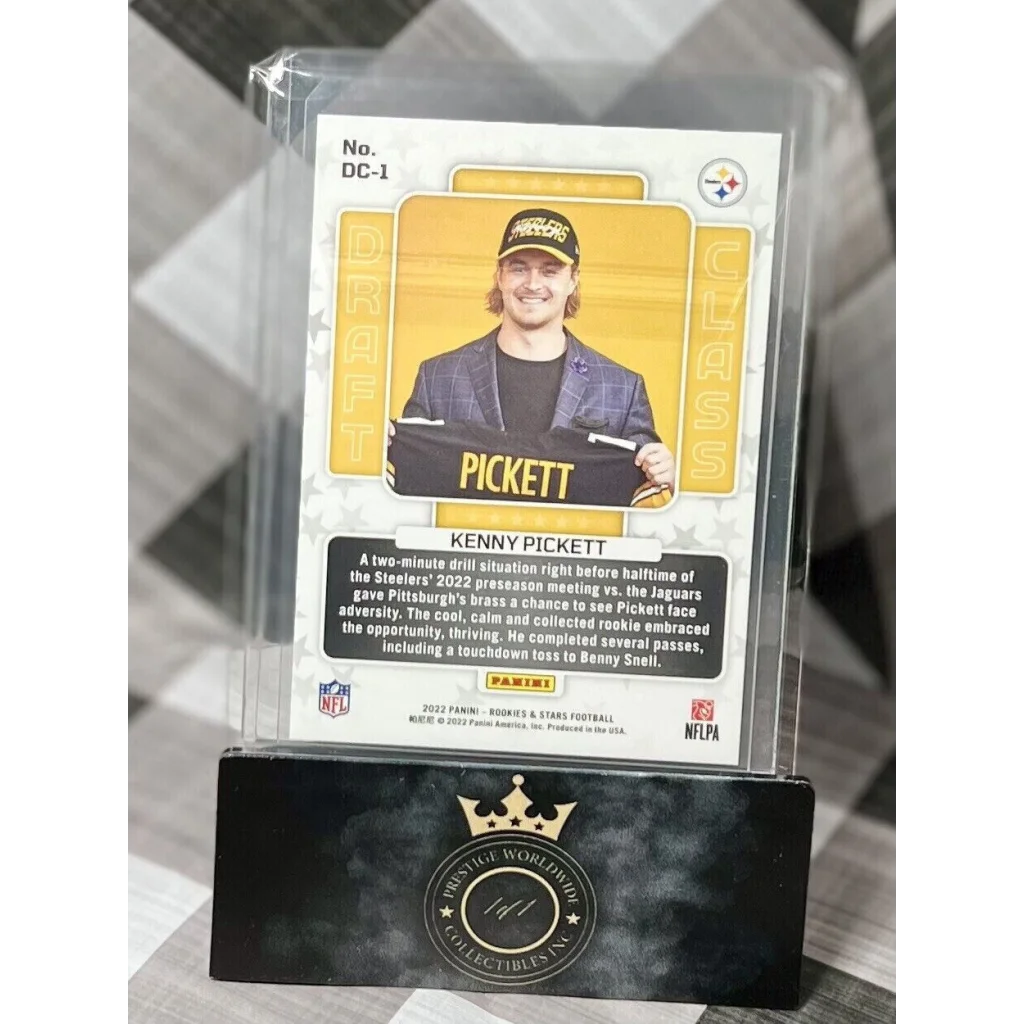Kenny Pickett 2023 Panini Donruss Chronicles gold card in acrylic holder from Prestige Worldwide Collectibles