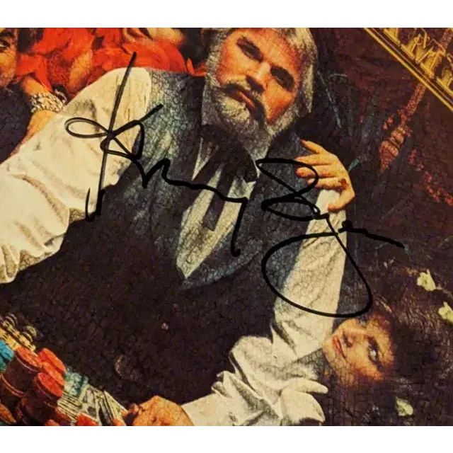 Kenny Rogers autographed Gambler album cover with certificate, featuring his illustration