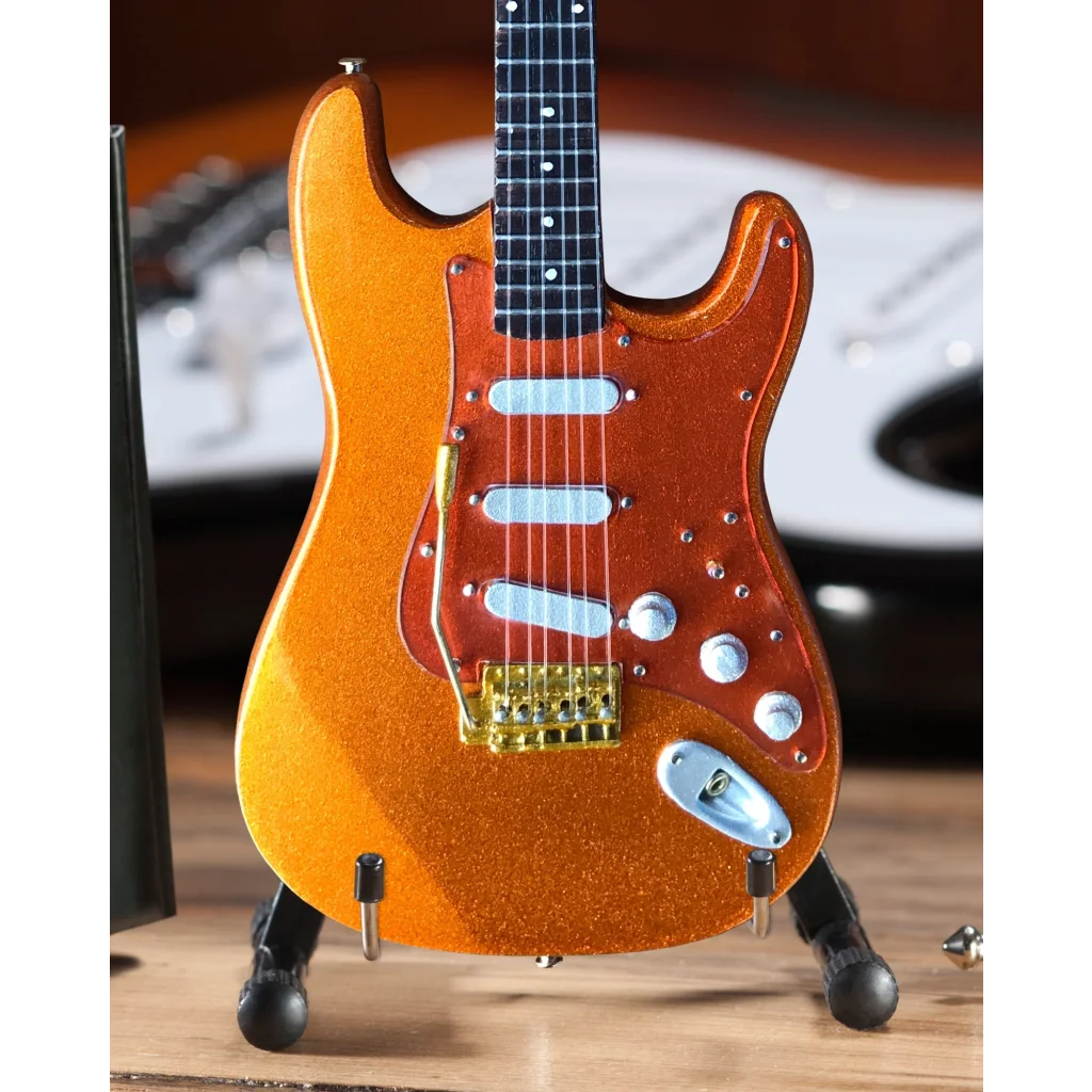 Gold sparkle mini guitar by Kenny Wayne, officially licensed Axe Heaven