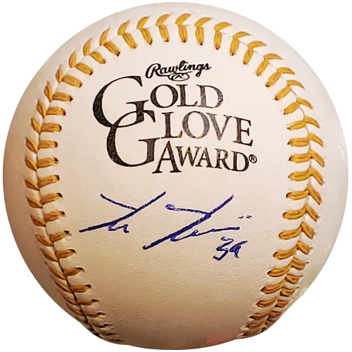 Kevin Kiermaier autographed official MLB baseball with Gold Glove logo