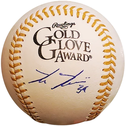 Kevin Kiermaier autographed official MLB baseball with Gold Glove logo