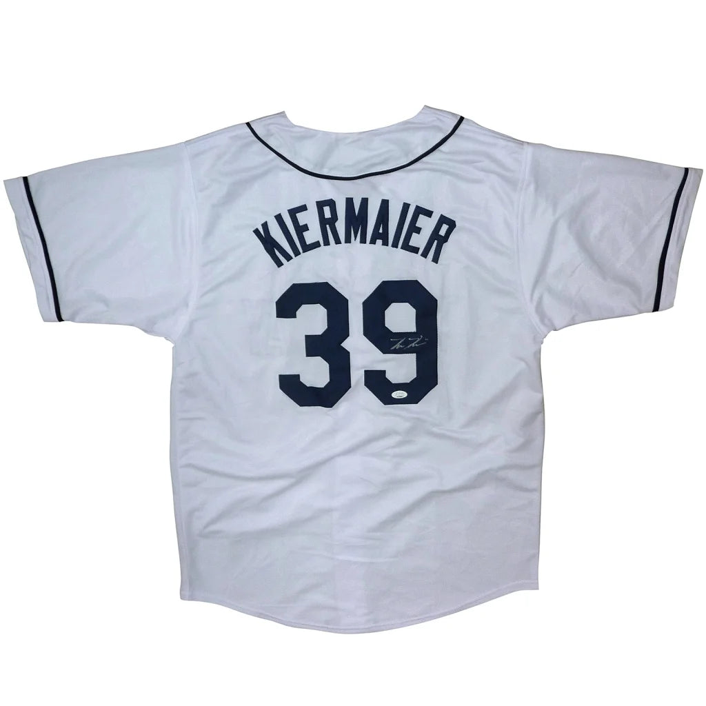 Back of Kevin Kiermaier autographed Tampa Bay white #39 jersey