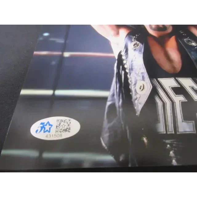 Kevin Nash signed 8x10 photo with championship belt and authentication sticker