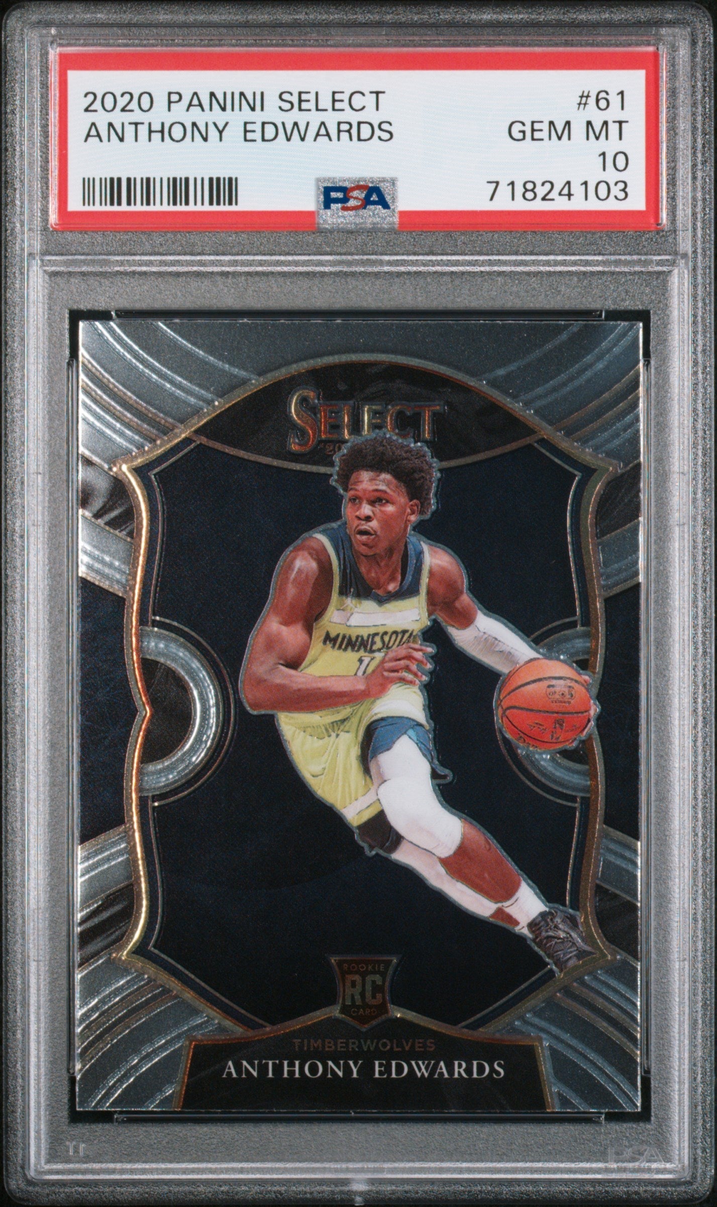 Graded 2020 Panini Select Anthony Edwards #61 Rookie RC Basketball Card PSA 10 Gem Mint | Hall of Fame Sports Memorabilia | vintageantiquesgifts.com