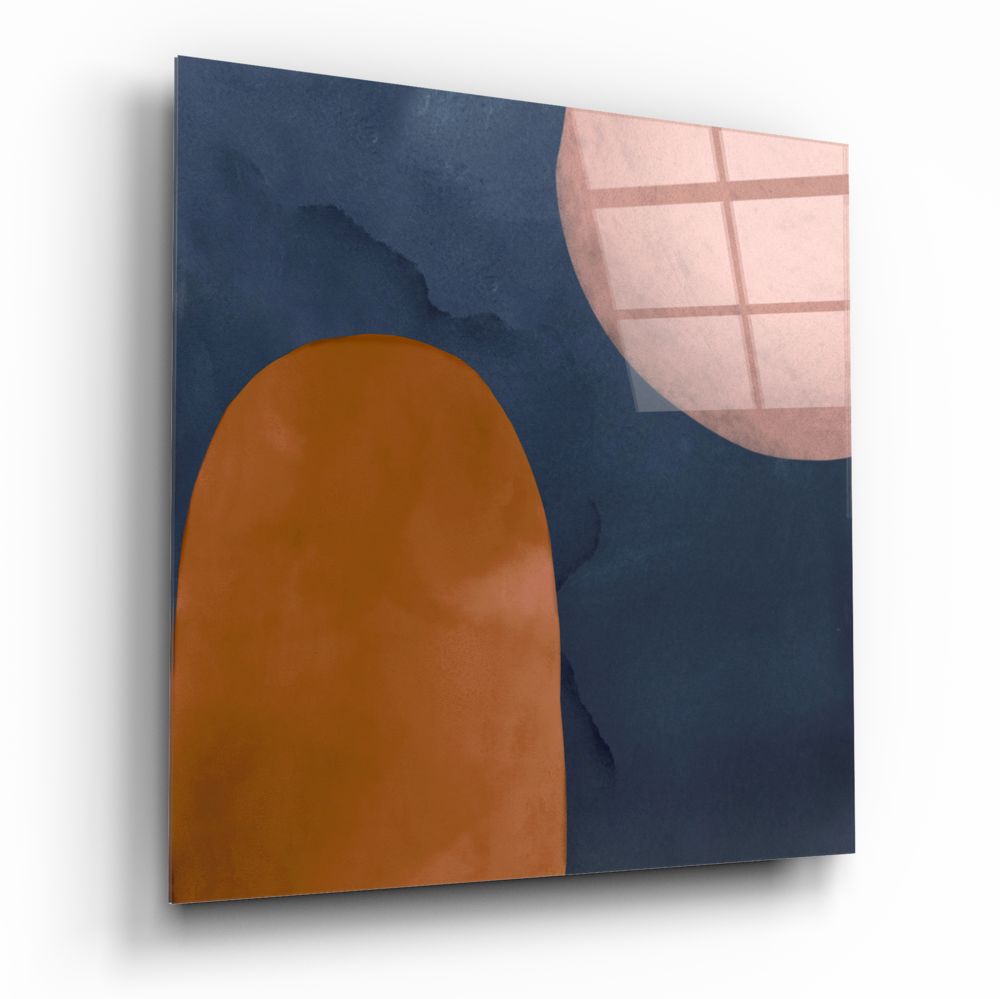 Terracotta Arch Abstract Shapes Glass Wall Art