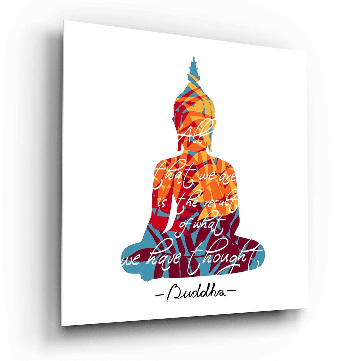 Buddha Quote Silhouette Glass Wall Art