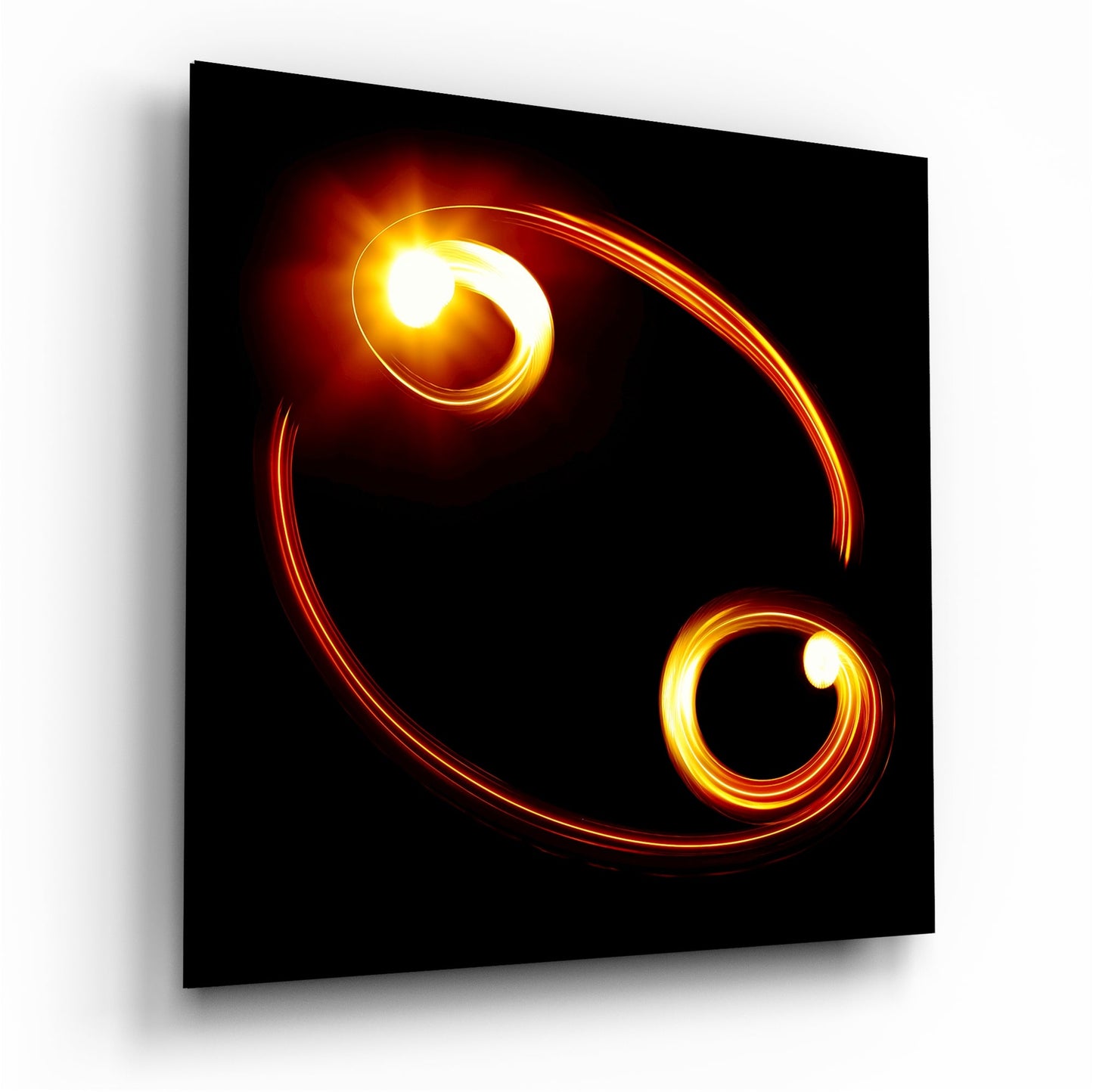 Fiery Light Spiral Cancer Symbol Glass Wall Art