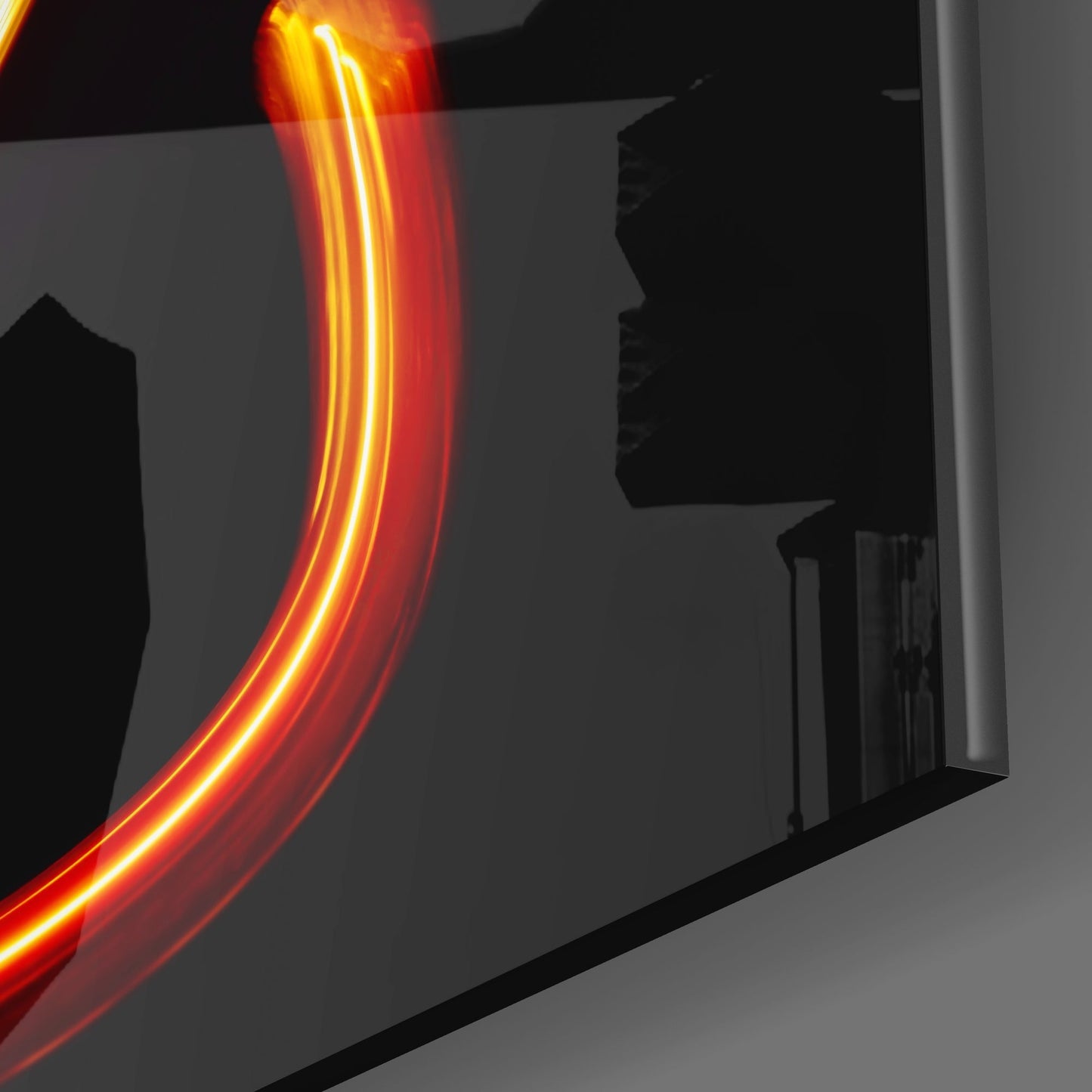 Flowing Flame Loop Leo Symbol Glass Wall Art
