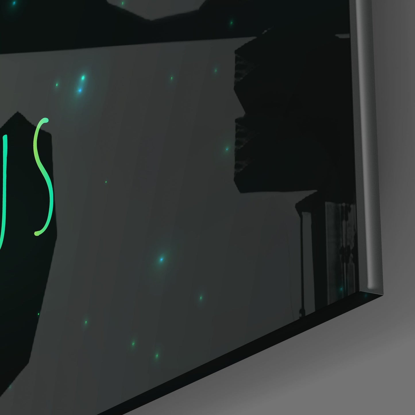 Emerald Brushstroke Starry Aquarius Glass Wall Art