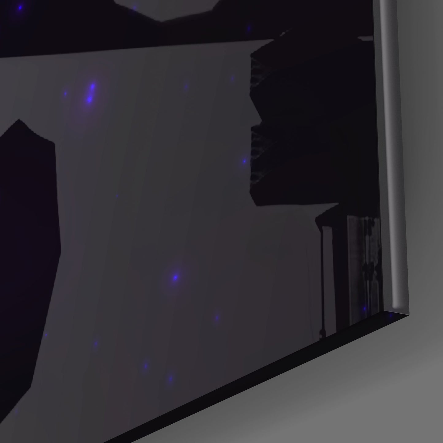 Magenta Cyan Gradient Starry Aries Glass Wall Art