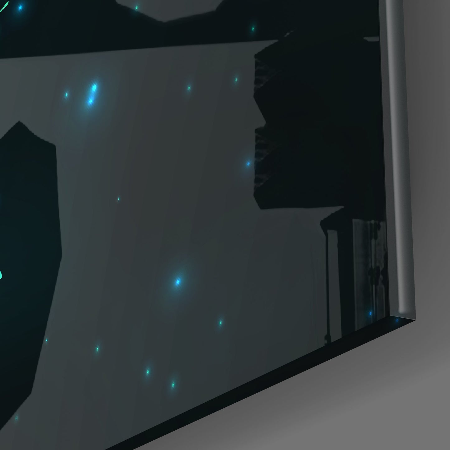 Mint Green Brushstroke Starry Cancer Glass Wall Art