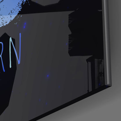 Blue Brushstroke Starry Capricorn Glass Wall Art