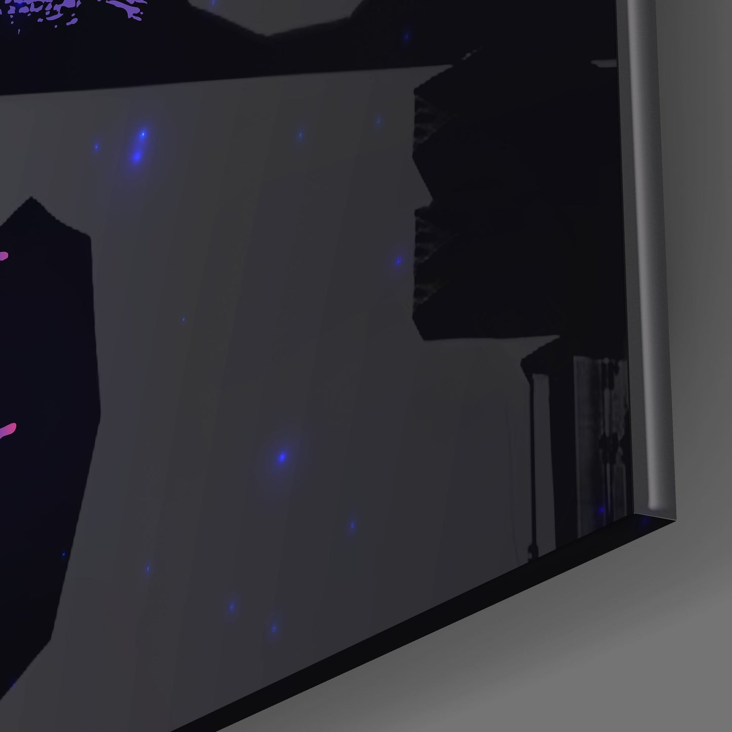Pink Blue Gradient Starry Gemini Glass Wall Art