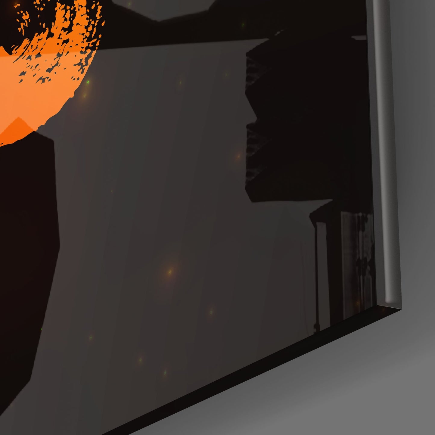 Orange Gradient Ember Sky Leo Glass Wall Art