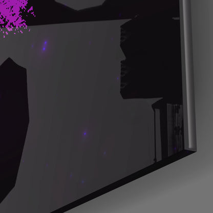 Magenta Brushstroke Starry Pisces Glass Wall Art