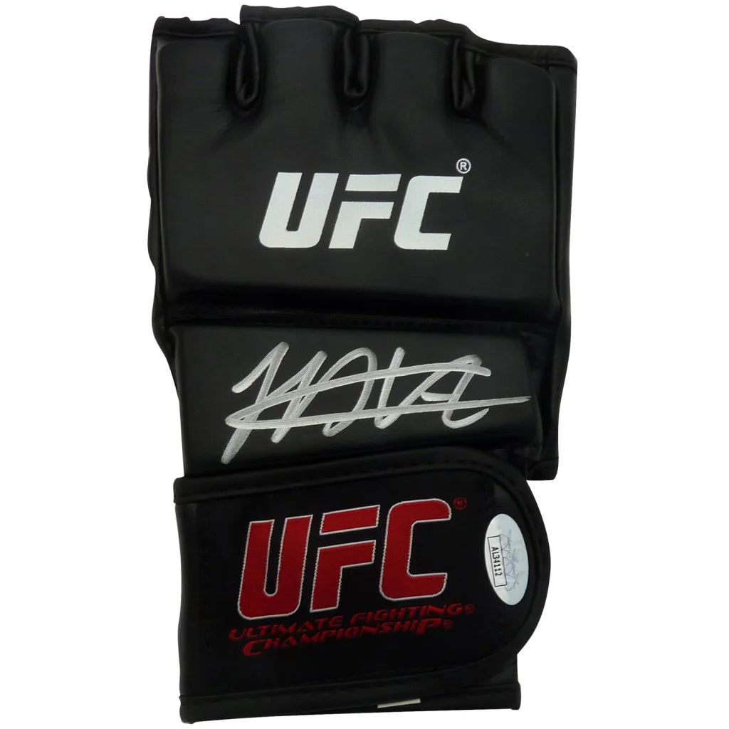 Khabib Nurmagomedov autographed UFC glove with black design