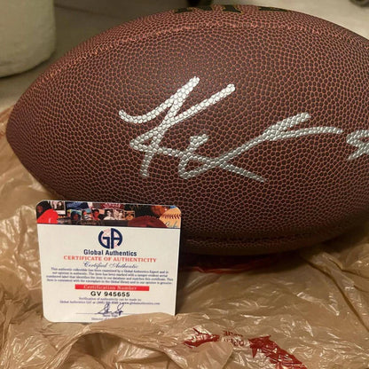 Autographed Khalil Mack official real size leather football with certificate of authenticity