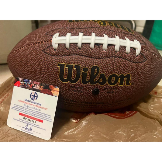 Khalil Mack official real size football with white laces and authenticity certificate