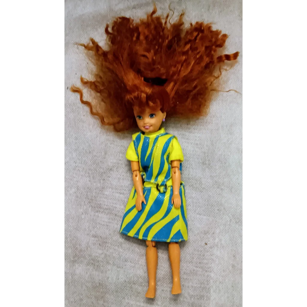 Rare 1995 Kid Kore Whitney doll with long red hair and striped dress