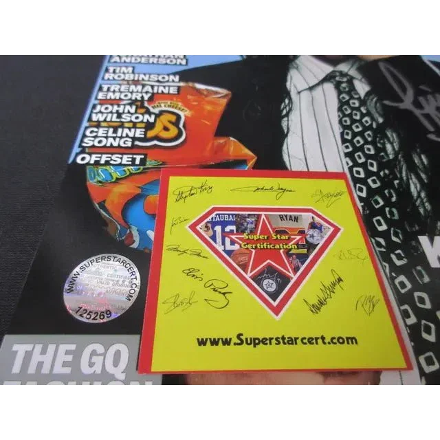 Yellow card with Super Star Certification logo for Kim Kardashian signed 8x10 photo