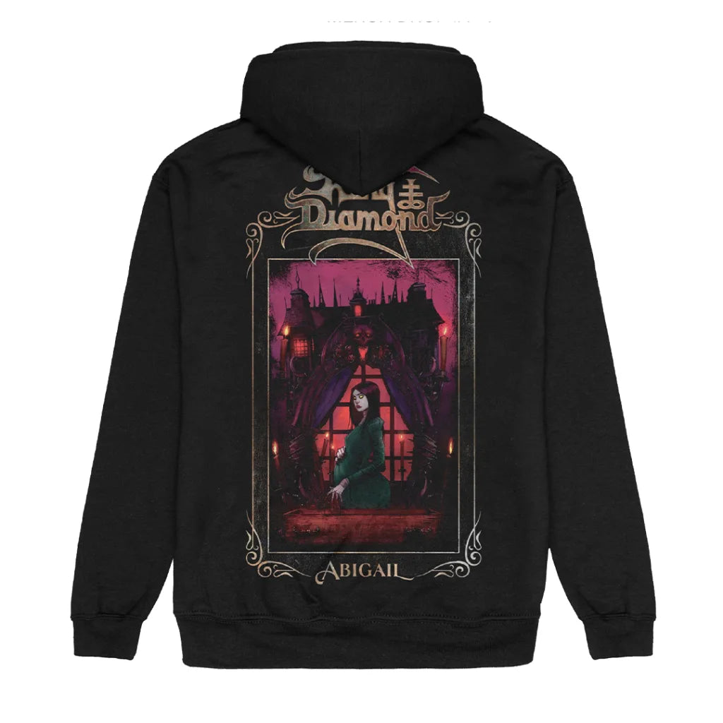 Black King Diamond Abigail Graphic Novel Hoodie with gothic print and Damien Worm art