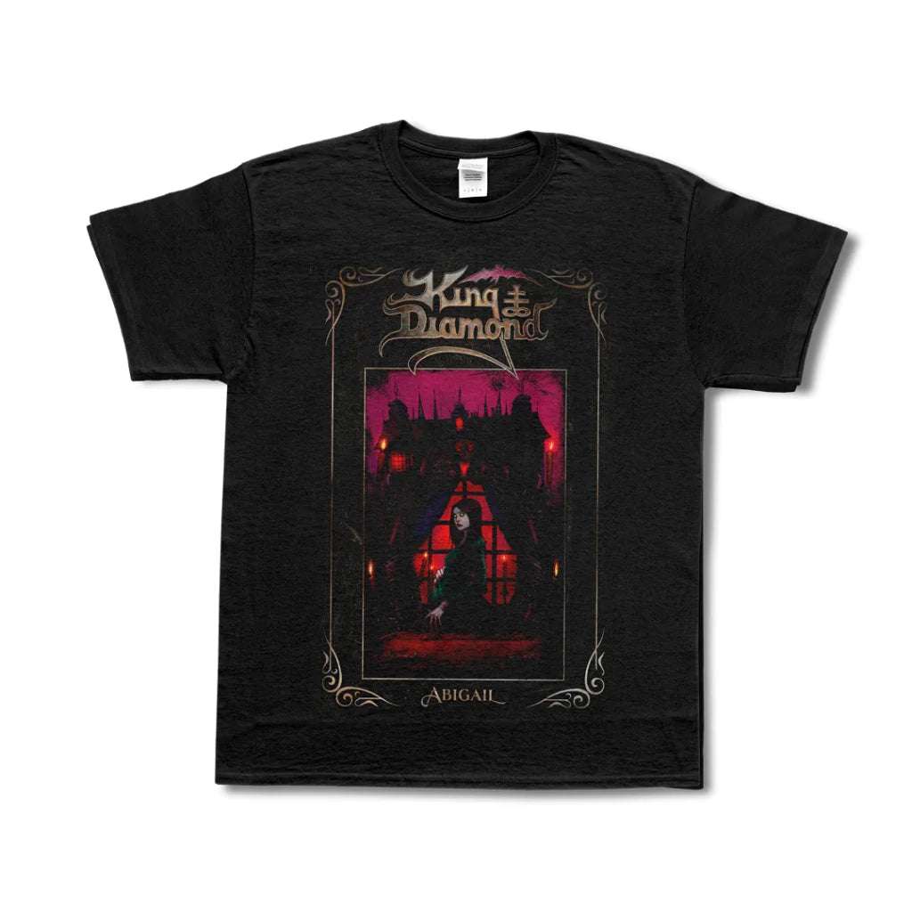 Black King Diamond Abigail graphic tee featuring album art and Damien Worm design
