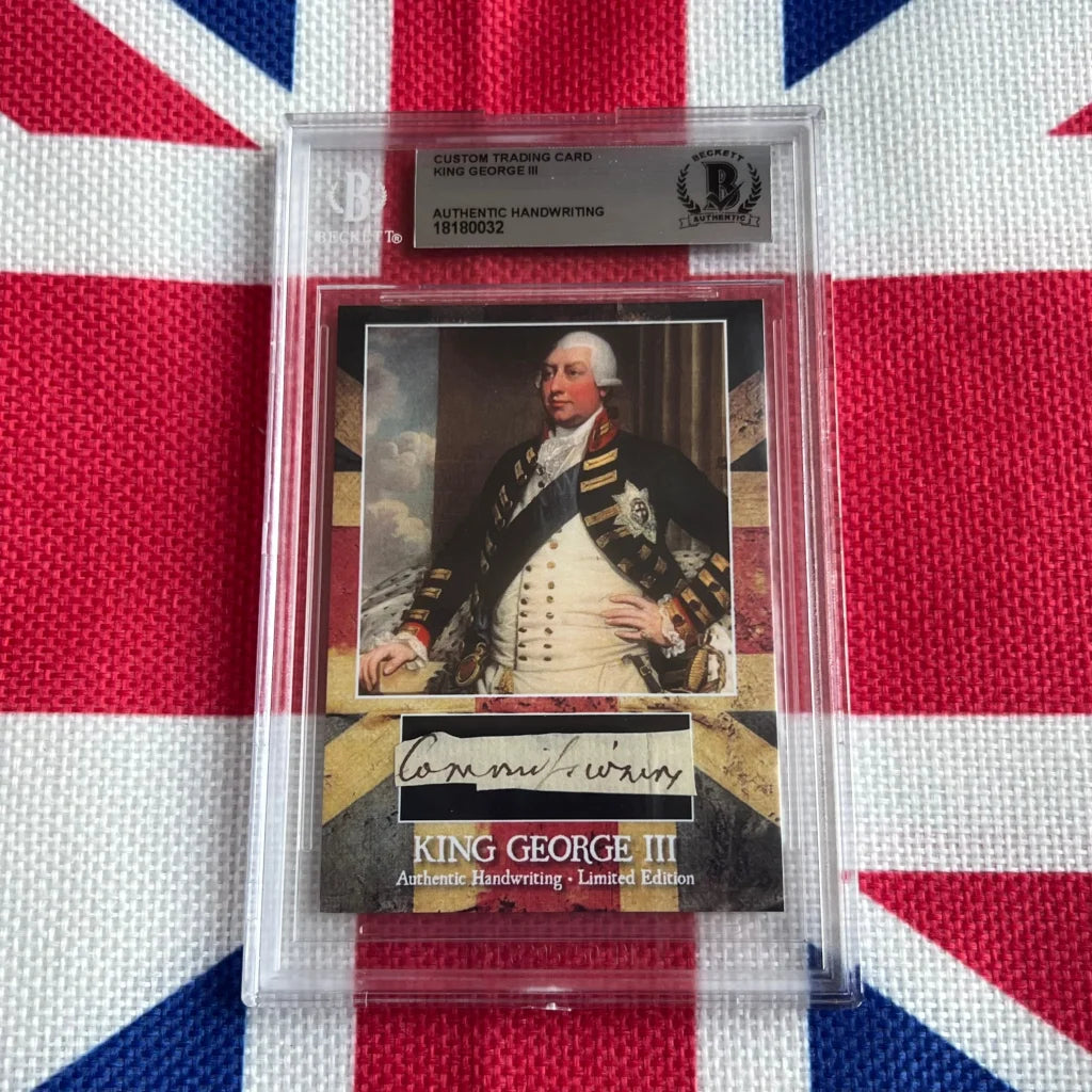 King George III authentic handwritten word trading card in gold foil case