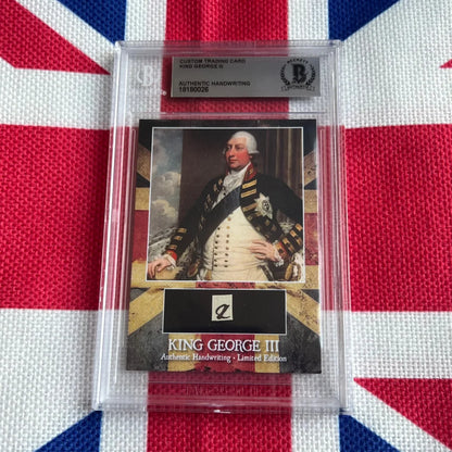 King George III authentic handwritten word trading card in clear case