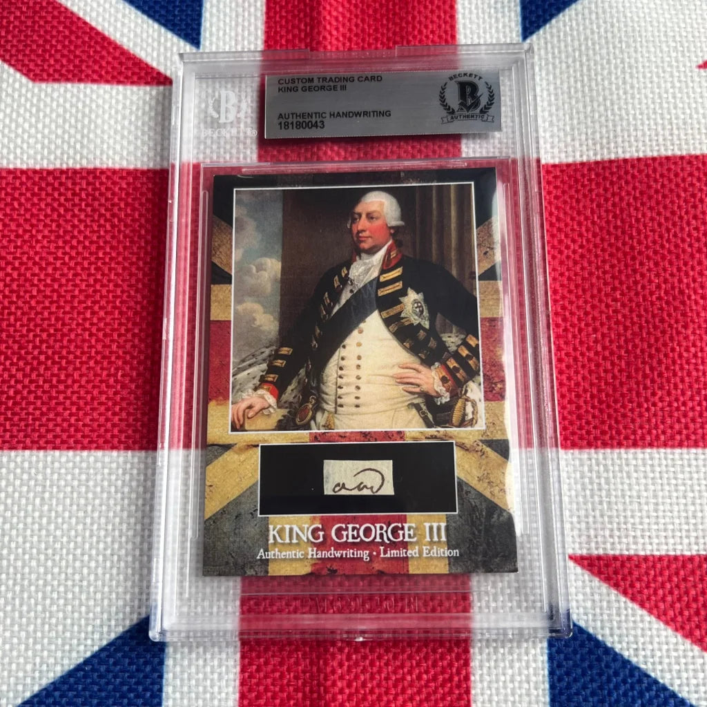 Beckett-graded King George III handwritten trading card for collectors