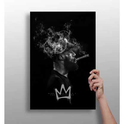 Smoking King Crown Insigne Aluminum Prints Wall Art | Insigneart USA | vintageantiquesgifts.com