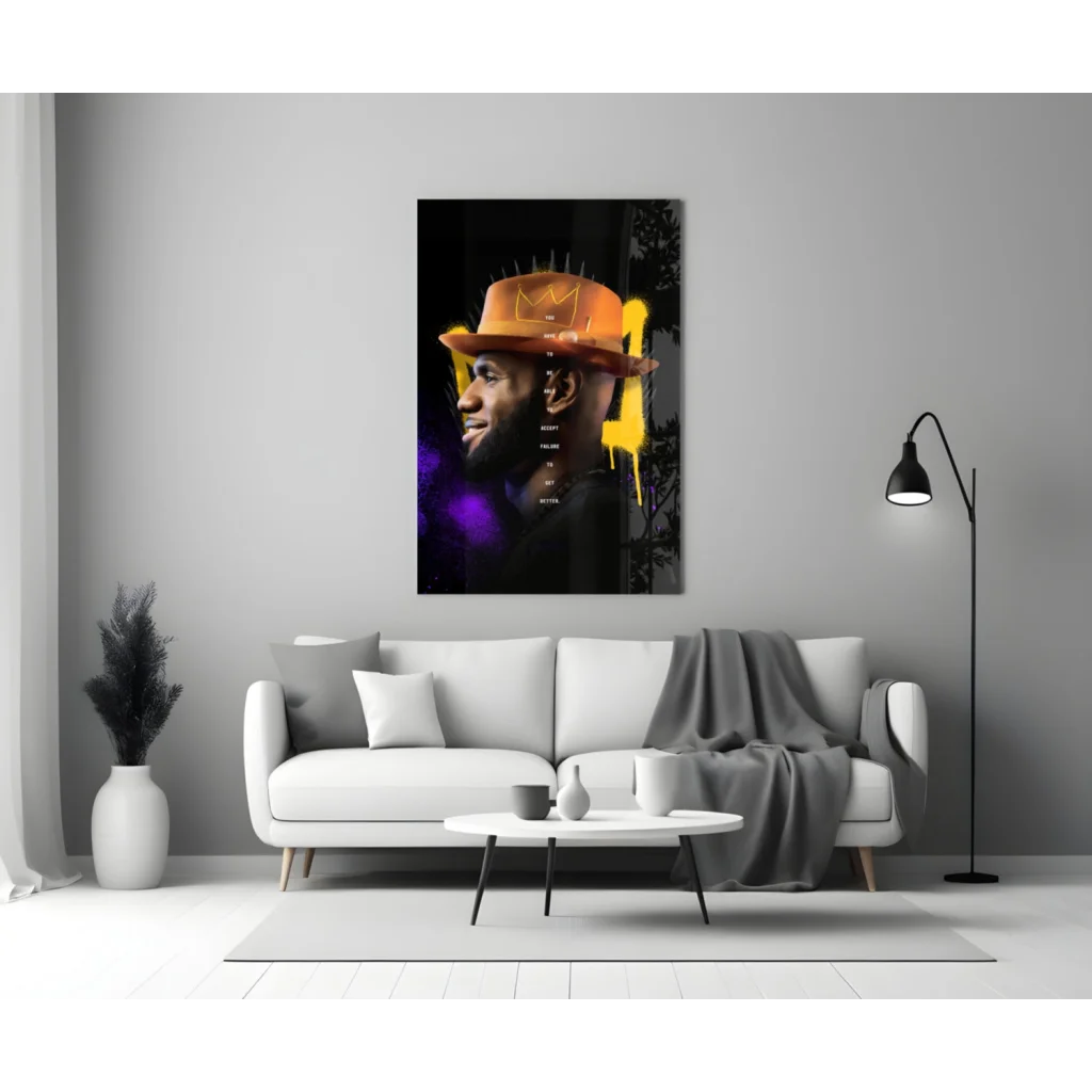 LeBron James Crown Portrait Wall Art Canvas Print | Modern Wall Art Decor | vintageantiquesgifts.com