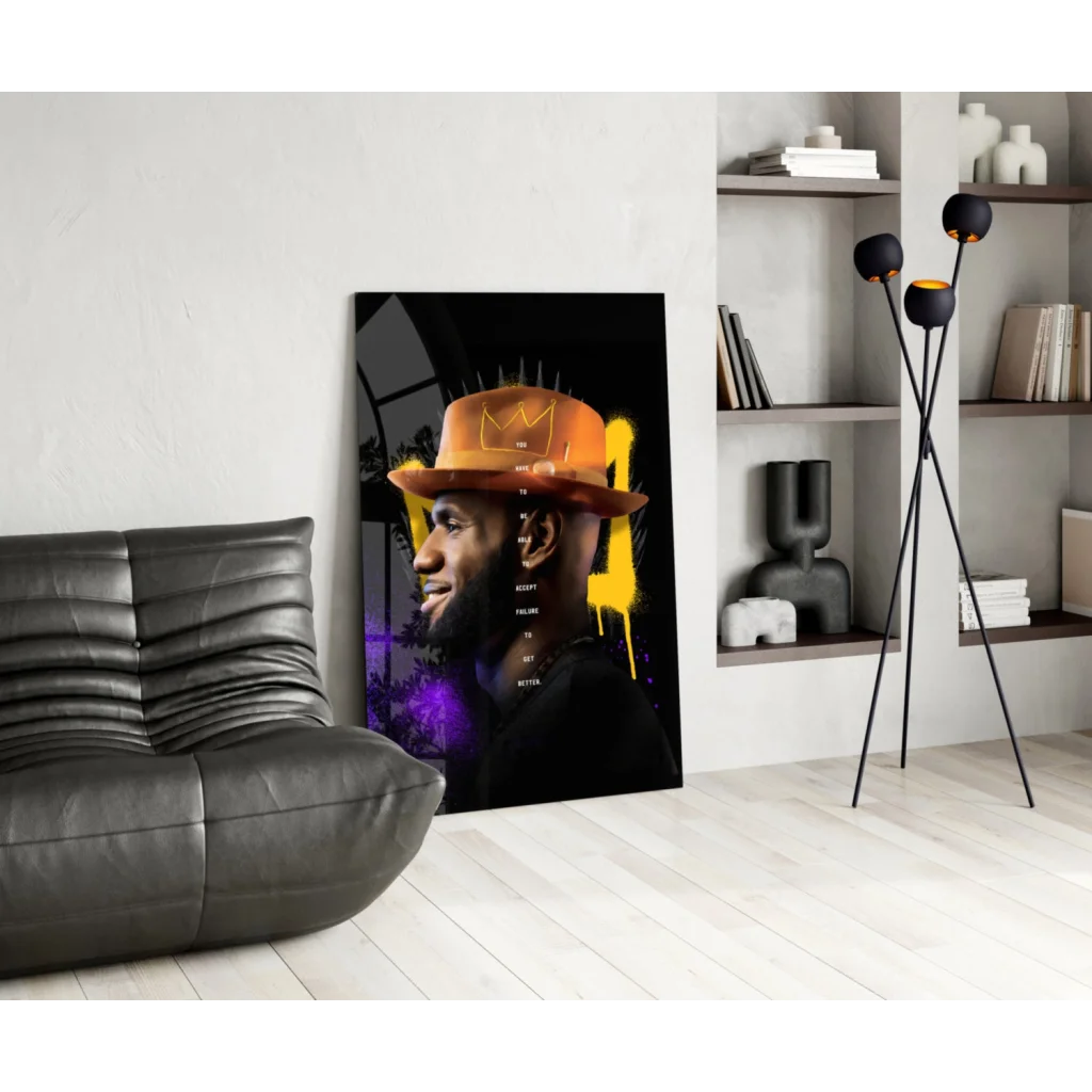 LeBron James crown portrait wall art canvas print