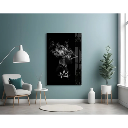 LeBron James Crown Smoke Canvas Wall Art Print | Contemporary Home Wall Art | vintageantiquesgifts.com