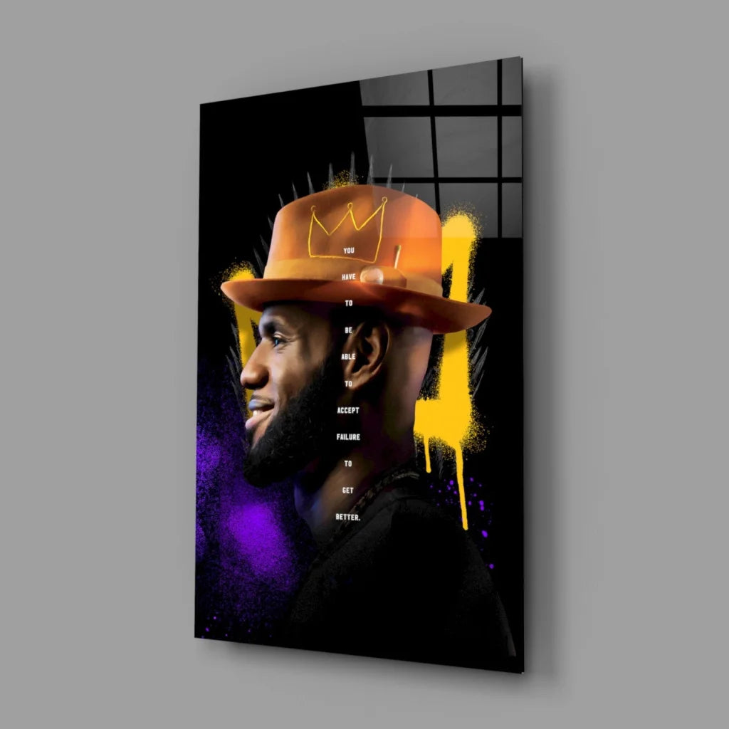 LeBron James Crown Portrait Wall Art Canvas Print | Glass Wall Art Print | vintageantiquesgifts.com