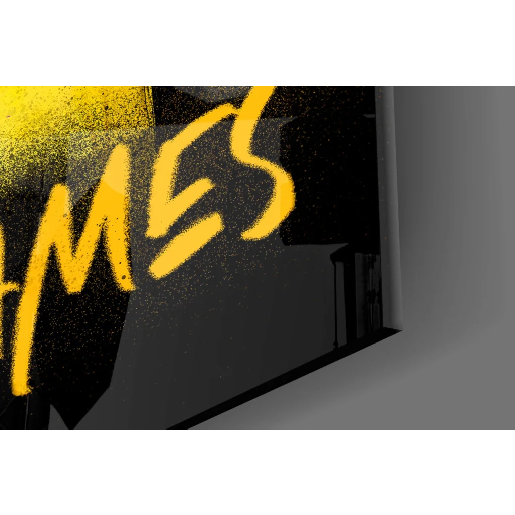 LeBron James Lakers king crown yellow graffiti wall art print