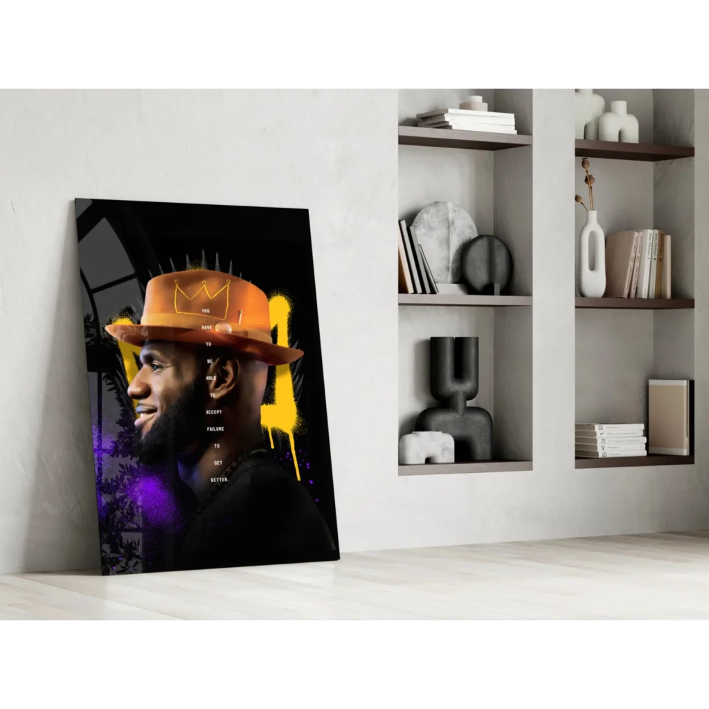 LeBron James crown portrait wall art canvas print