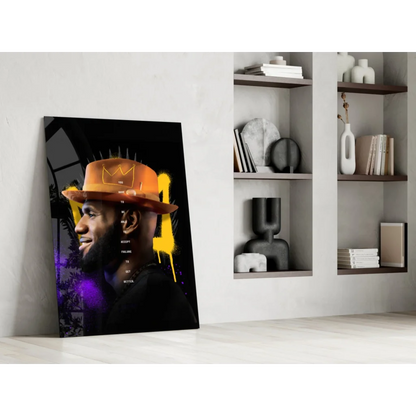 LeBron James crown portrait wall art canvas print