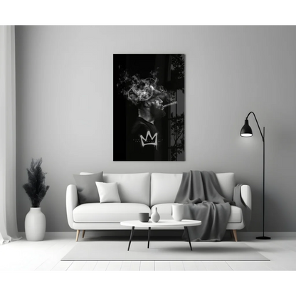 LeBron James Crown Smoke Canvas Wall Art Print | Modern Wall Art Decor | vintageantiquesgifts.com