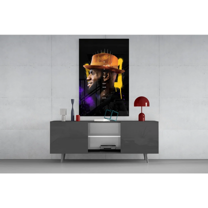 LeBron James crown portrait wall art canvas print