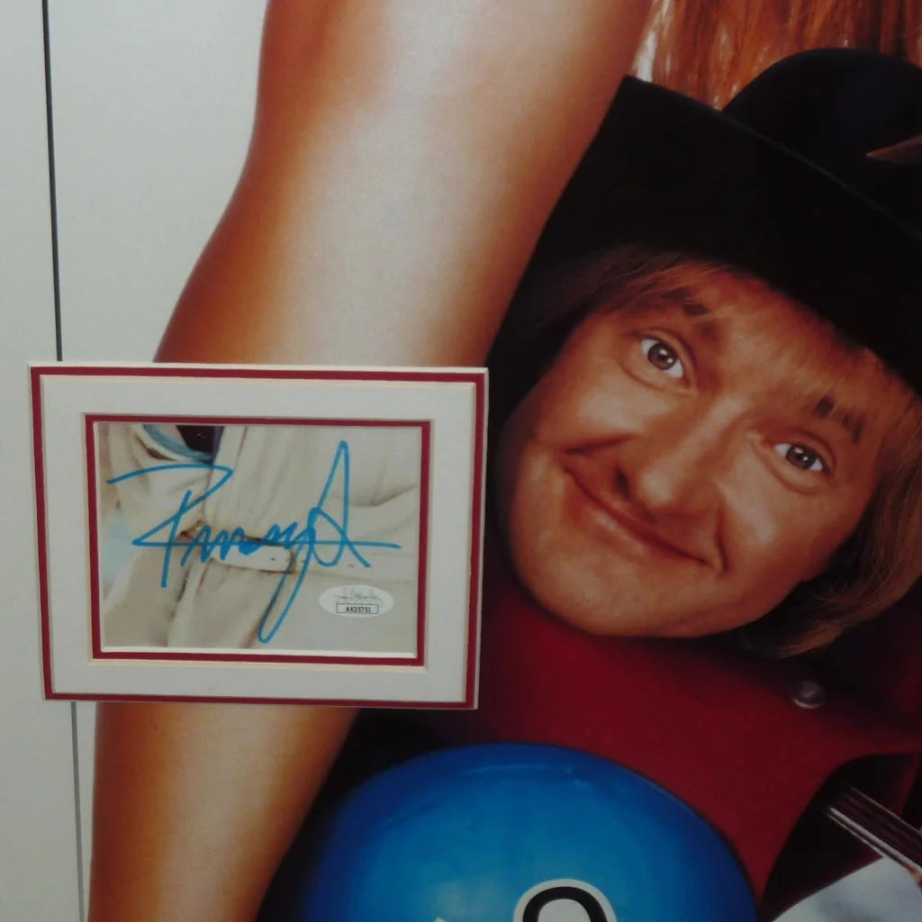 Deluxe framed Kingpin movie poster with Woody Harrelson blue autograph