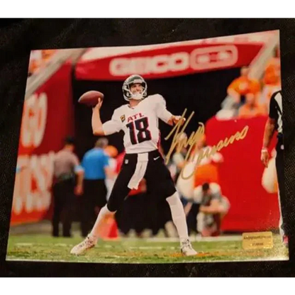 Kirk Cousins signed 8x10 photo of football player in white uniform with number 18