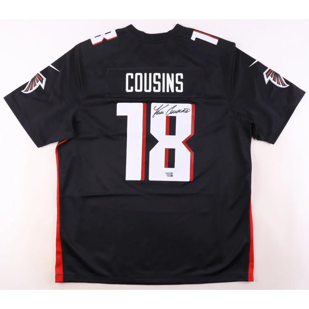 Kirk Cousins signed Atlanta Falcons jersey with 18 on back, authentic Nike XL