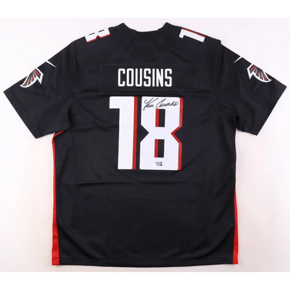 Kirk Cousins signed Atlanta Falcons jersey with 18 on back, authentic Nike XL