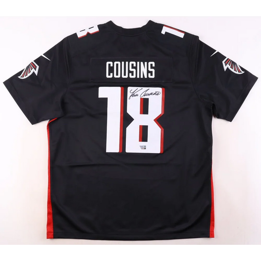 Kirk Cousins signed Atlanta Falcons jersey with 18 on back, authentic Nike XL